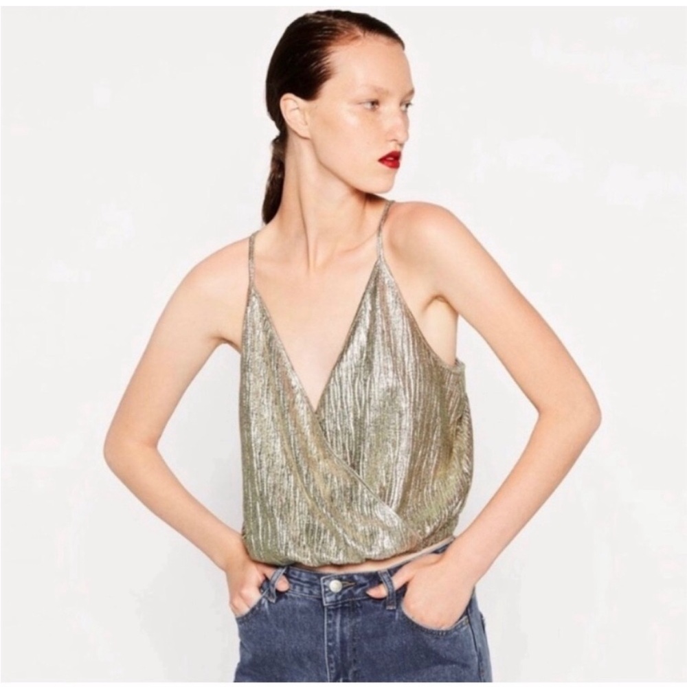 Metallic Zara top medium